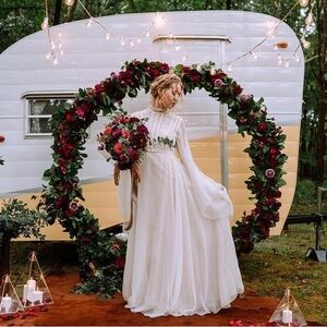 Vintage 1970’s Daisy Embroidered and Beaded Wedding Dress